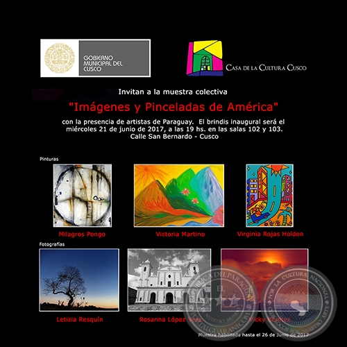 Imágenes y pinceladas de América - Exposición Colectiva en Cusco (Perú) - Miércoles 21 de junio de 2017